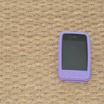 Seagrass carpeting covered most of the house (I-phone for size comparison)